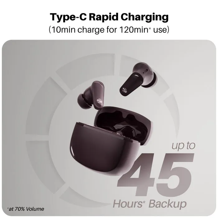 Zebronic Wireless Bluetooth Earbuds Dh'vnyE11 Burgandy (ZEB-PODS zi 14) view 3